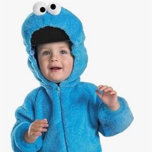 NWOT Cookie Monster Deluxe Plush Jumpsuit Costume.  Size 3T-4T.